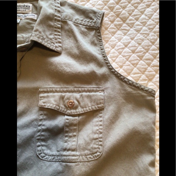 🍁 Columbia Sleeveless Button Down Cotton - Med - Picture 5 of 10